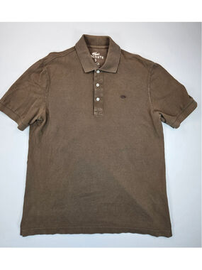 Lacoste Men’s Polo Shirt Brown Size 5 Large Cotton Pique Embroidered Croc